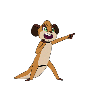 Tam character holding a rocket, representing health education adventure